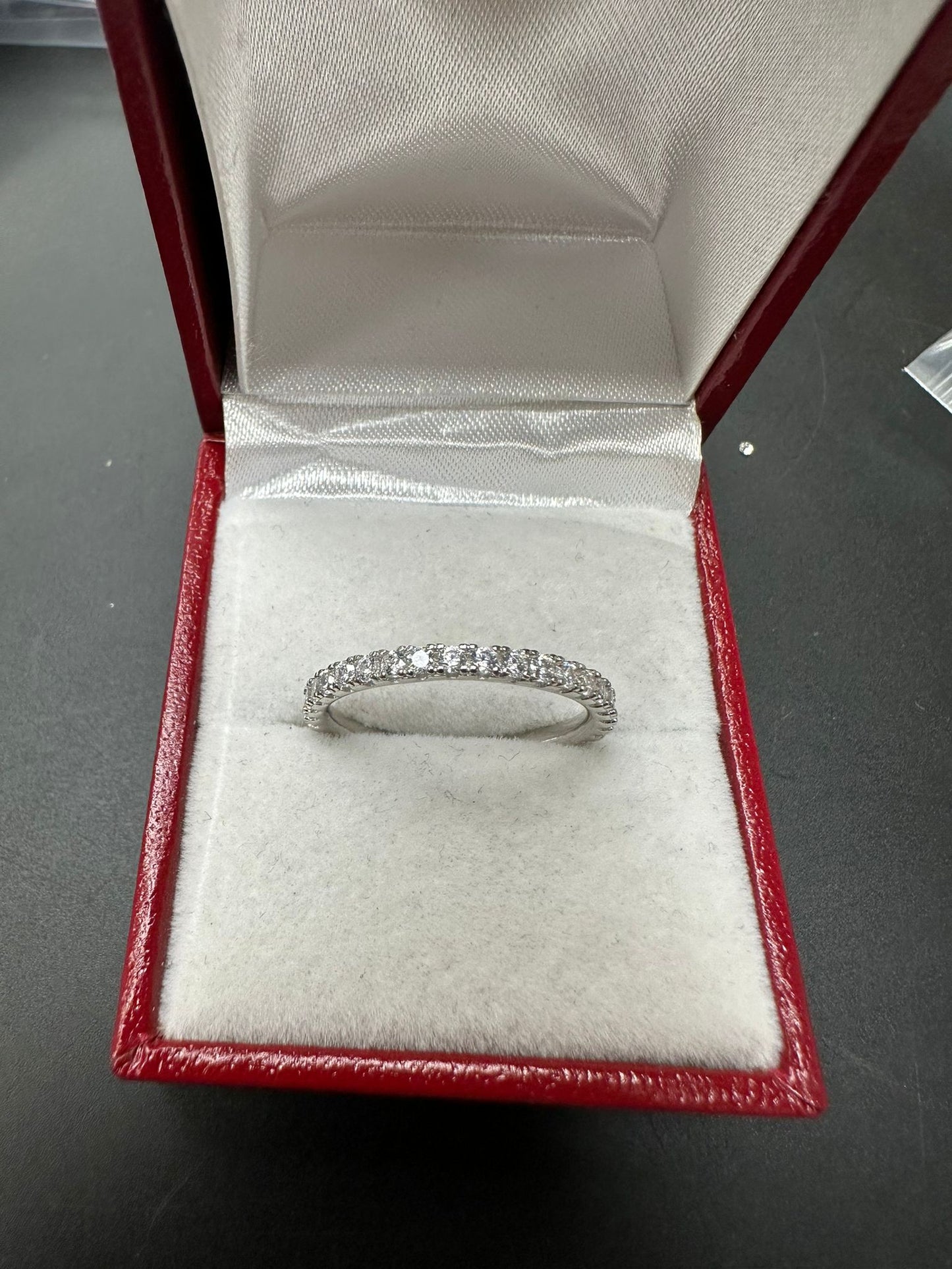 Sterling Silver Full Eternity Ring 2 mm Channel Set Round CZ Stone RCZ3325