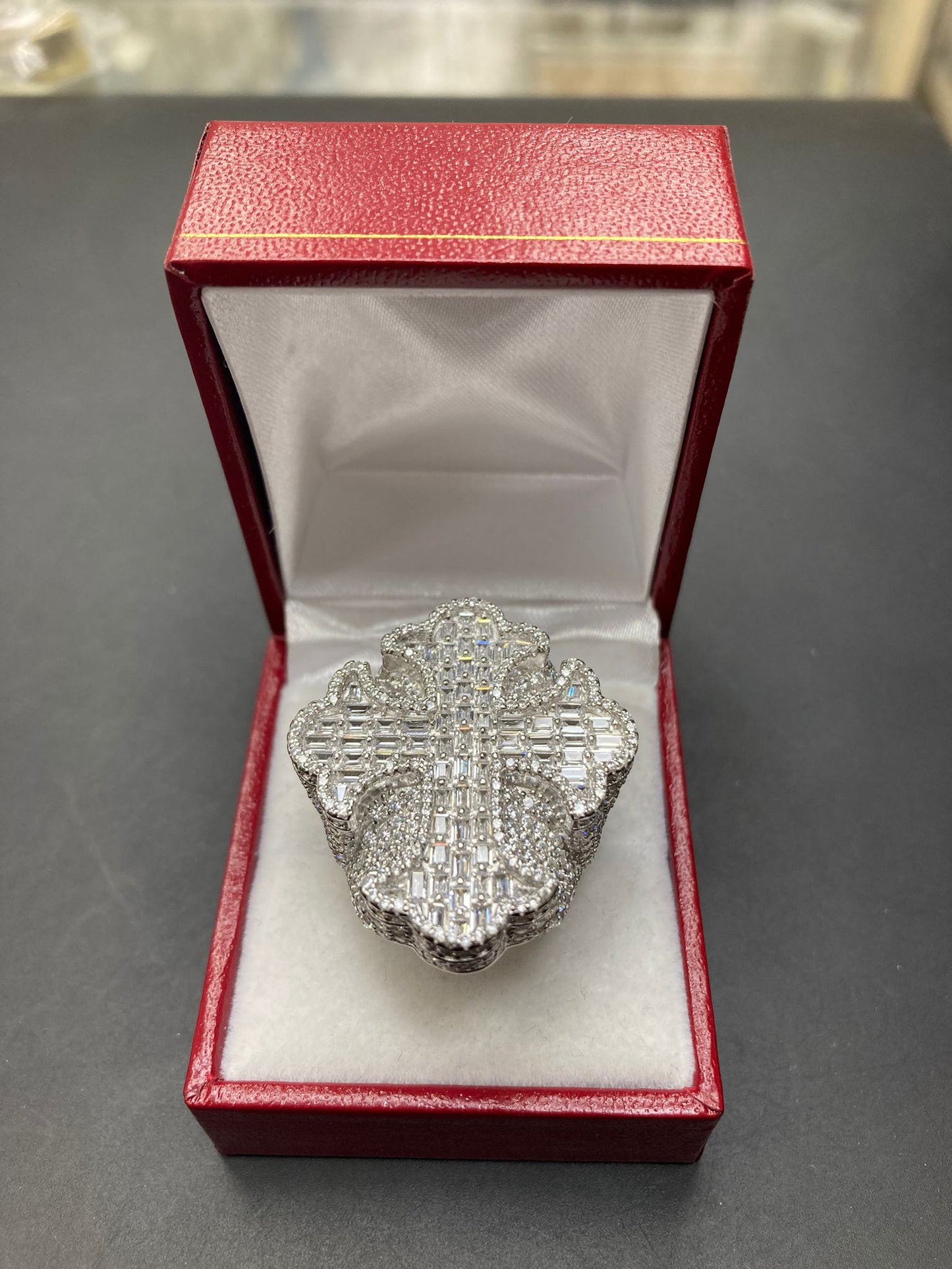 Sterling Silver Cross Ring CZ Stone RCZ3330