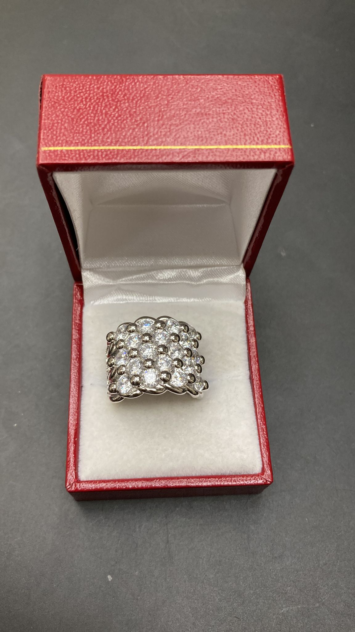 Sterling Silver Keeper Ring CZ Stone RCZ3384