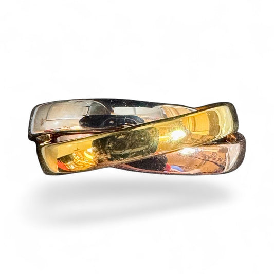 Sterling Silver Ring Three Colour Plain RCZ3CP