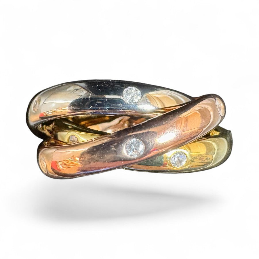 Sterling Silver Ring Three Colour CZ Stone RCZ3CR