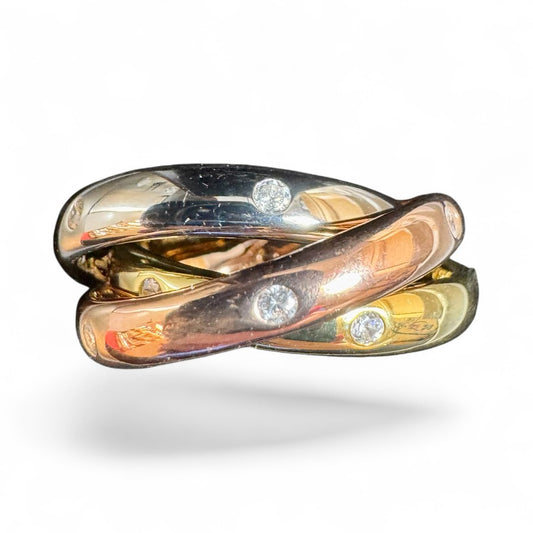 Sterling Silver Ring Three Colour CZ Stone RCZ3CR