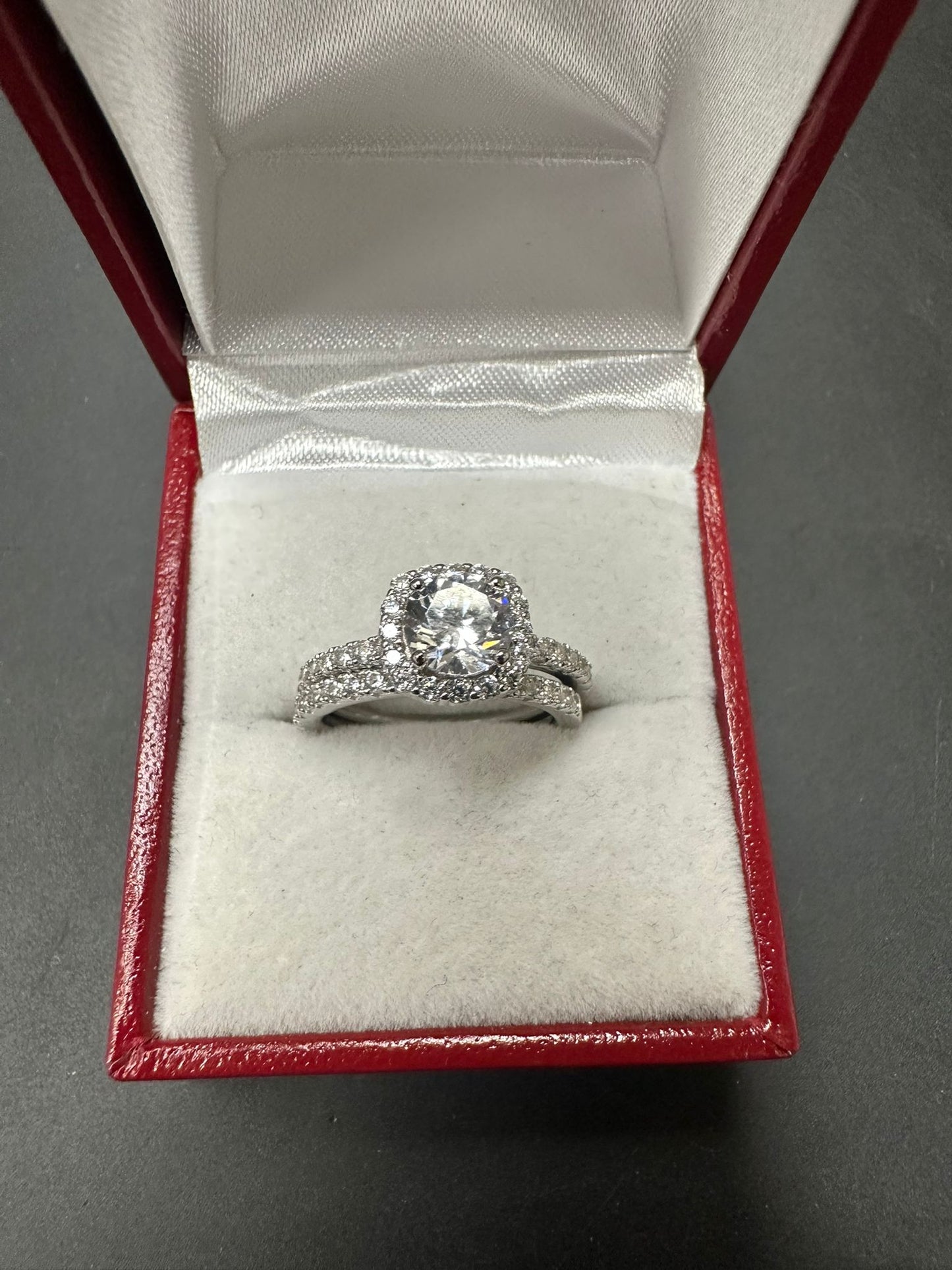 Sterling Silver Double Ring CZ Stone RCZ0154201