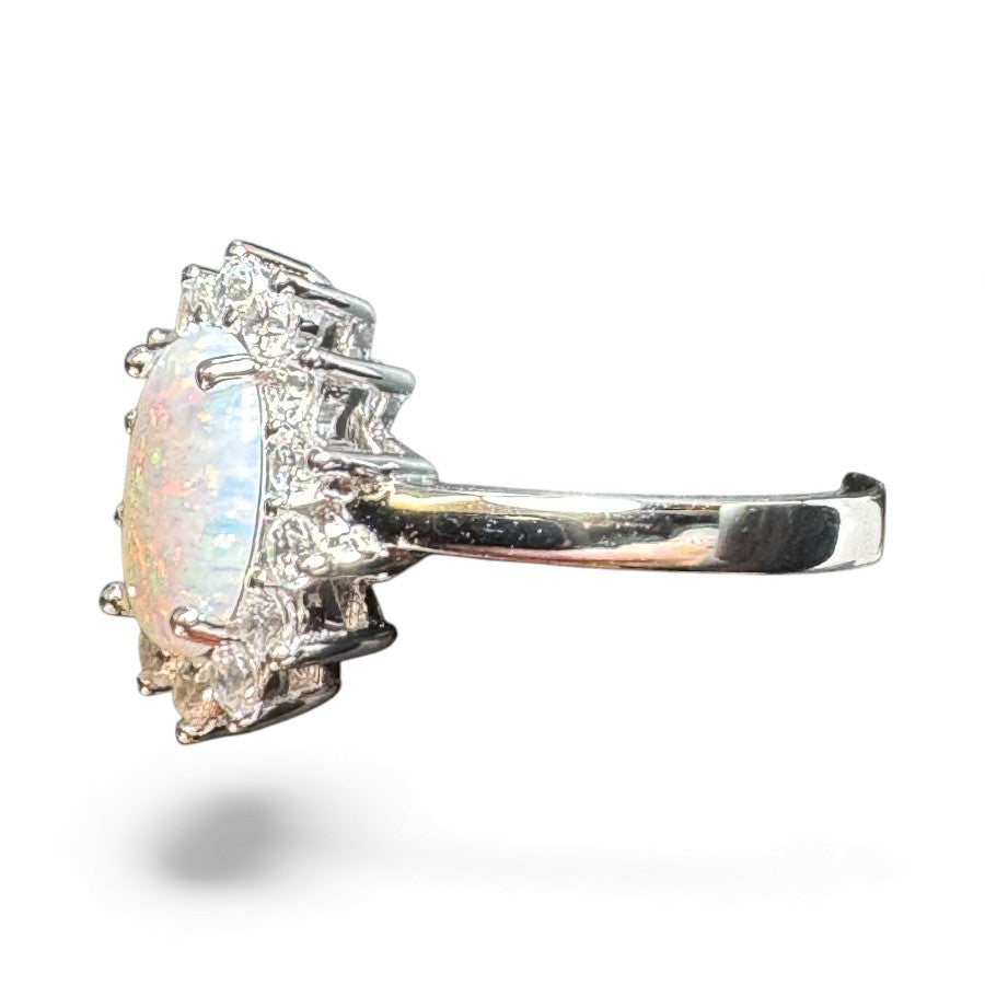 Sterling Silver Ring Opal Stone RCZ8101OP