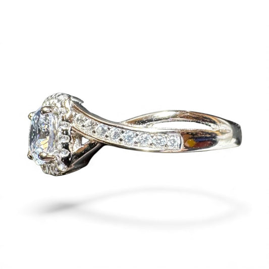 Sterling Silver Ring Round CZ Stone RCZ8151