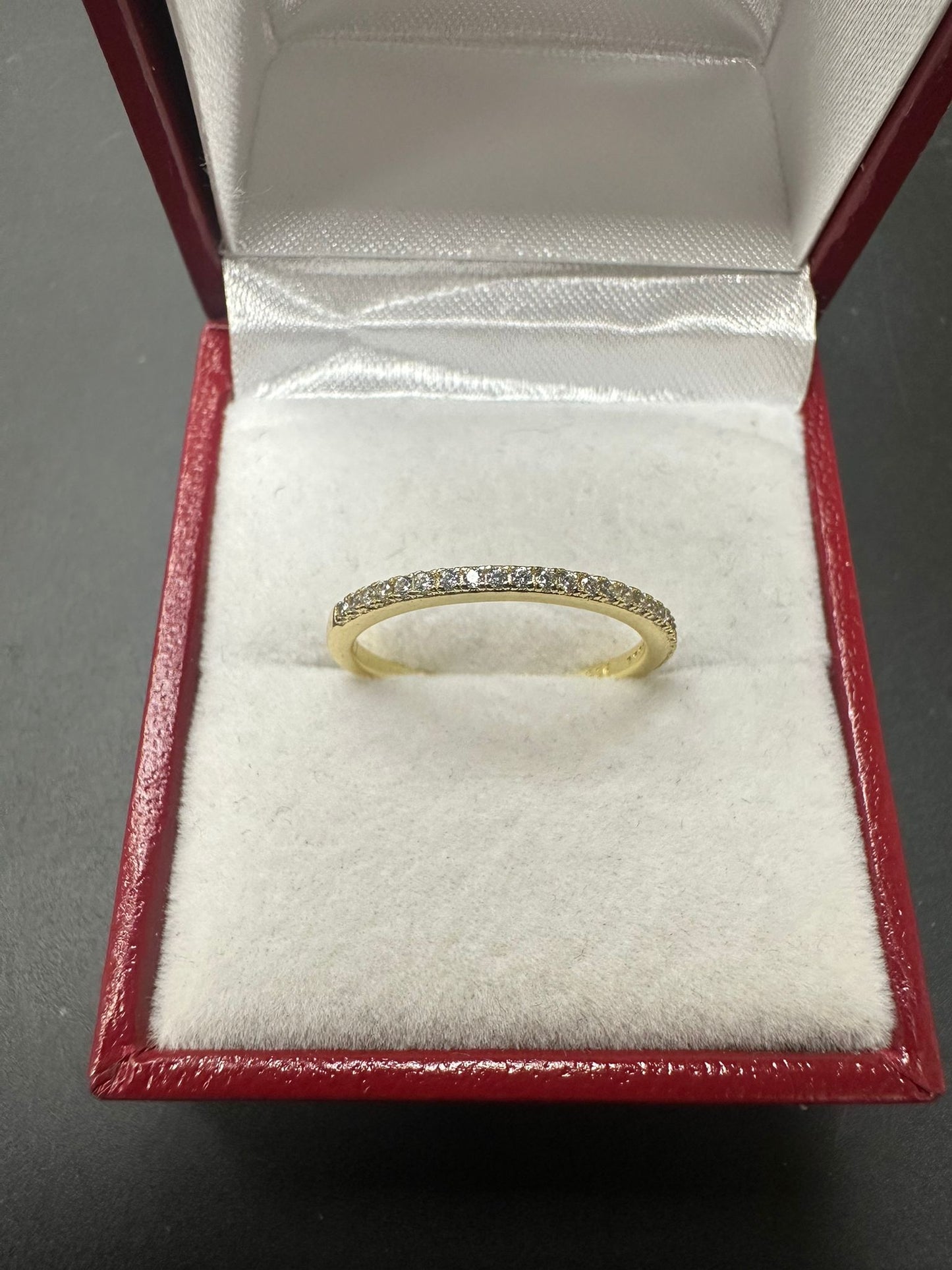 Sterling Silver Ring Gold Plated CZ Stone RCZ9951