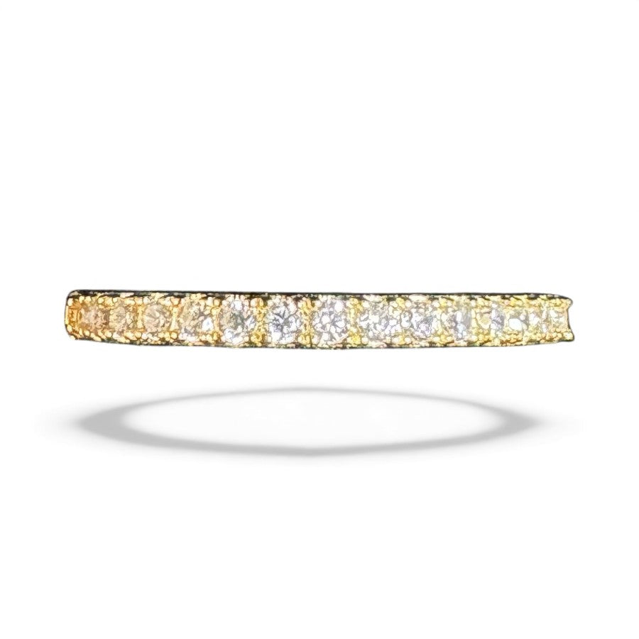 Sterling Silver Ring Gold Plated CZ Stone RCZ9953