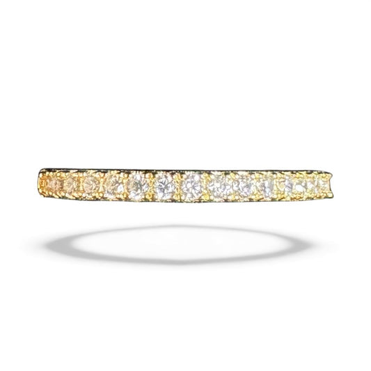 Sterling Silver Ring Gold Plated CZ Stone RCZ9953