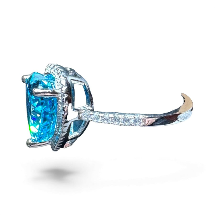 Sterling Silver Ring Heart Shape CZ Stone RCZA807