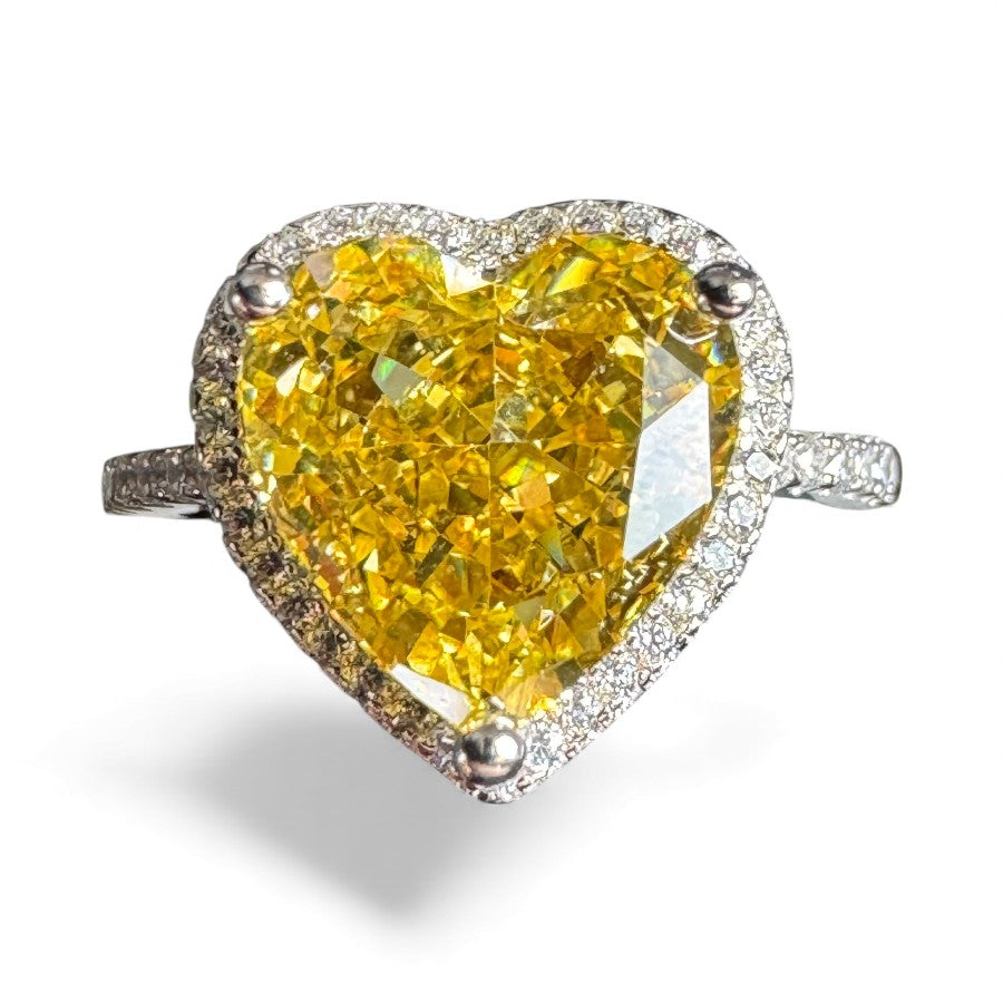 Sterling Silver Ring Heart Shape CZ Stone RCZA807