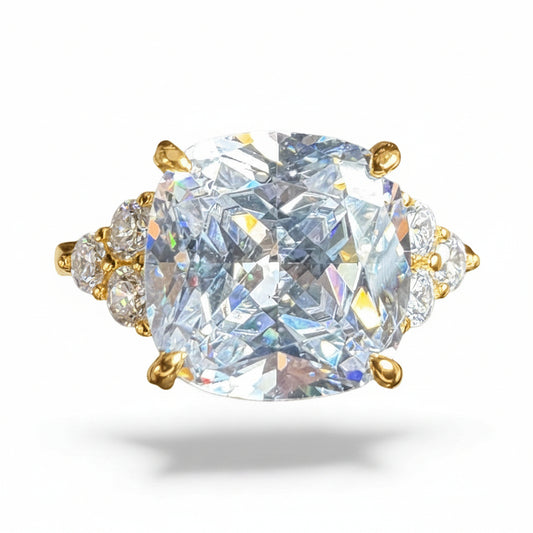 Sterling Silver Fat Square Ring CZ Stone RCZ2317