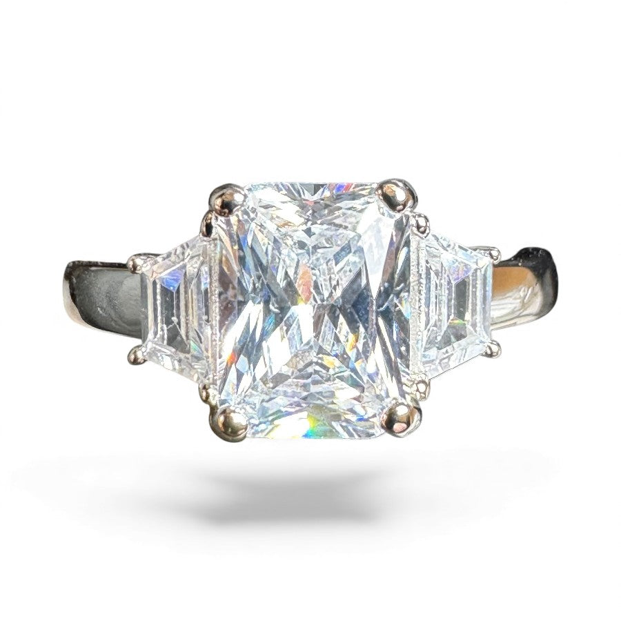 Sterling Silver Radiant Ring CZ Stone RCZ2334