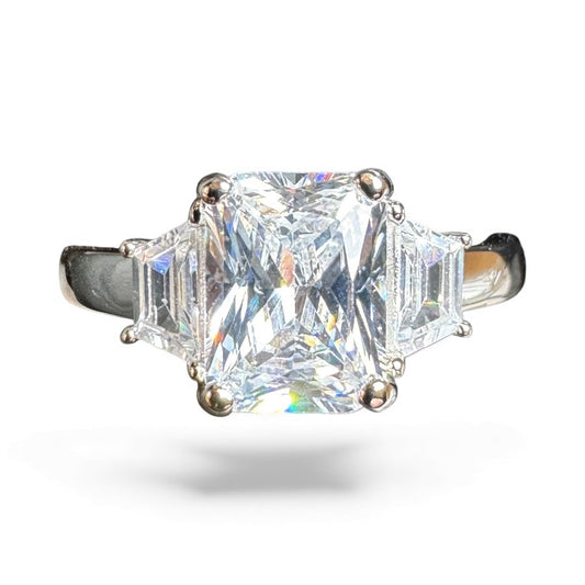 Sterling Silver Radiant Ring CZ Stone RCZ2334