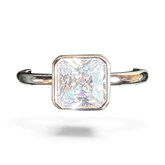 Sterling Silver Ring Round CZ Stone RCZD542