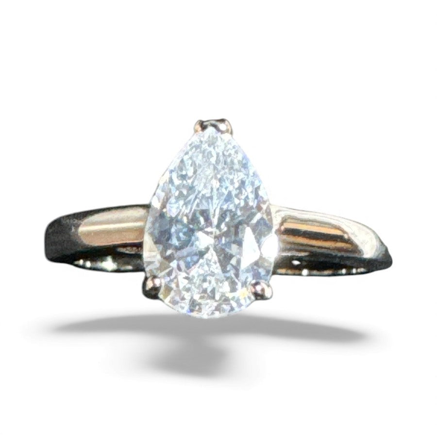 Sterling Silver Ring Round CZ Stone RCZD548