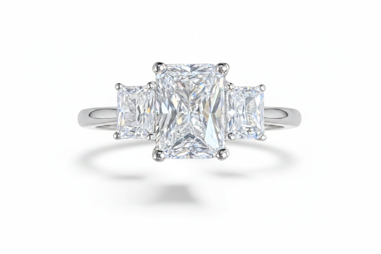 Sterling Silver Ring Radiant CZ Stone RCZ2375