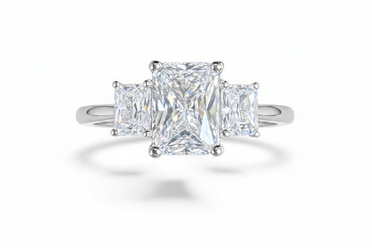 Sterling Silver Ring Radiant CZ Stone RCZ2375