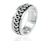 Sterling Silver Plain Spinner Wave Ring TQ020900002, 6 mm design showcasing plain sterling silver spinner wave ring.