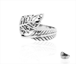 Sterling Silver Plain Twist Leaf Ring RP021270136 featuring elegant leaf design in twisted style.