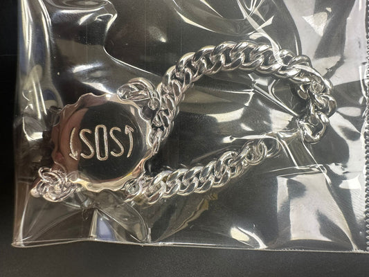 Sterling Silver Sos Bracelet 19 mm BP002