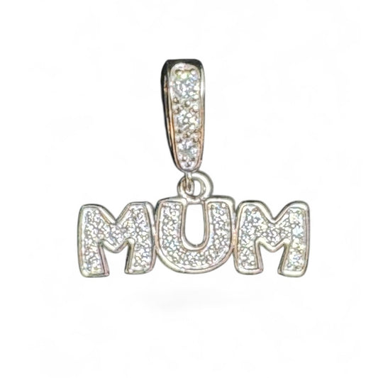 Sterling Silver Mum Pendant CZ Stone SP0507101