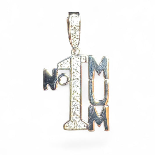 Sterling Silver Mum Pendant CZ Stone SP0507301