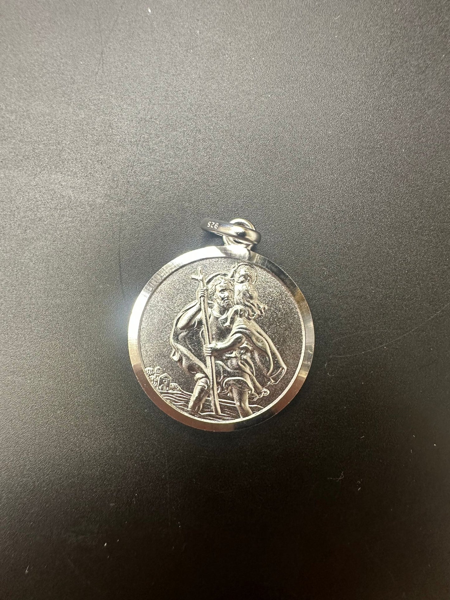 Sterling Silver Pendant St Christopher 17 mm ST100S