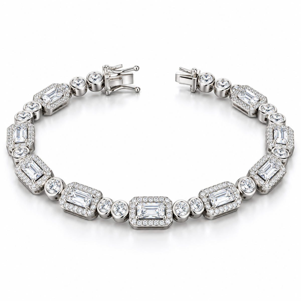 Sterling Silver 7.5" Bracelet CZ Stone BCZ2607173