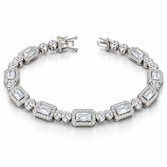 Sterling Silver 7.5" Bracelet CZ Stone BCZ2607173