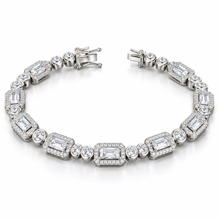Sterling Silver 7.5" Bracelet CZ Stone BCZ2607173
