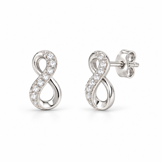 Sterling Silver Infinity Stud Earring ECZ243367