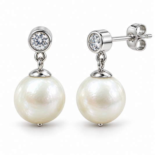 Sterling Silver Pearl Drop Earring ECZ2607174