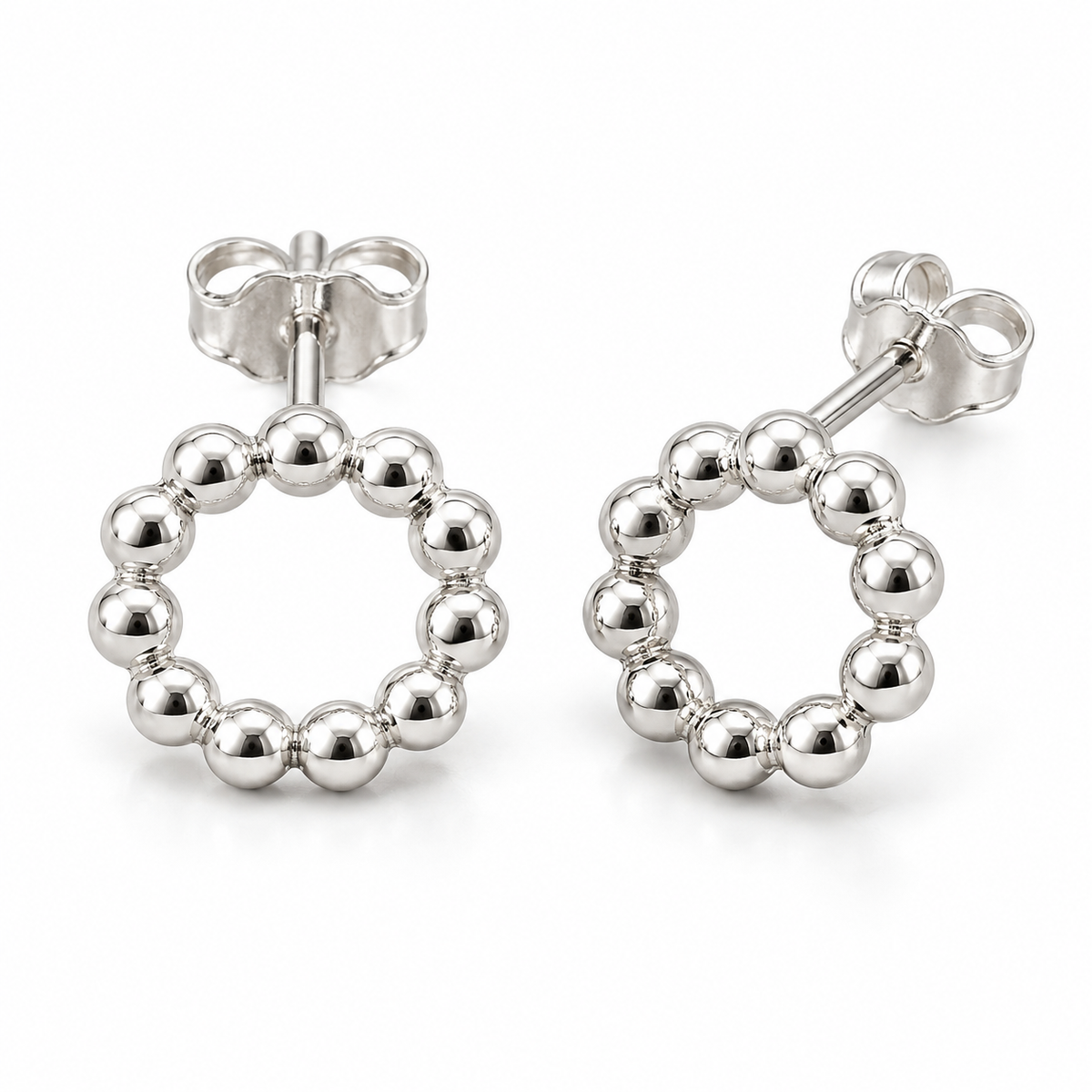 Sterling Silver Beaded Stud Earring ECZ184556