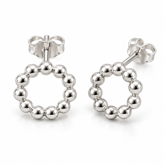 Sterling Silver Beaded Stud Earring ECZ184556