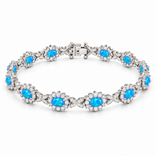 Sterling Silver Cz Tennis Bracelet BRCZ412861 7.5"