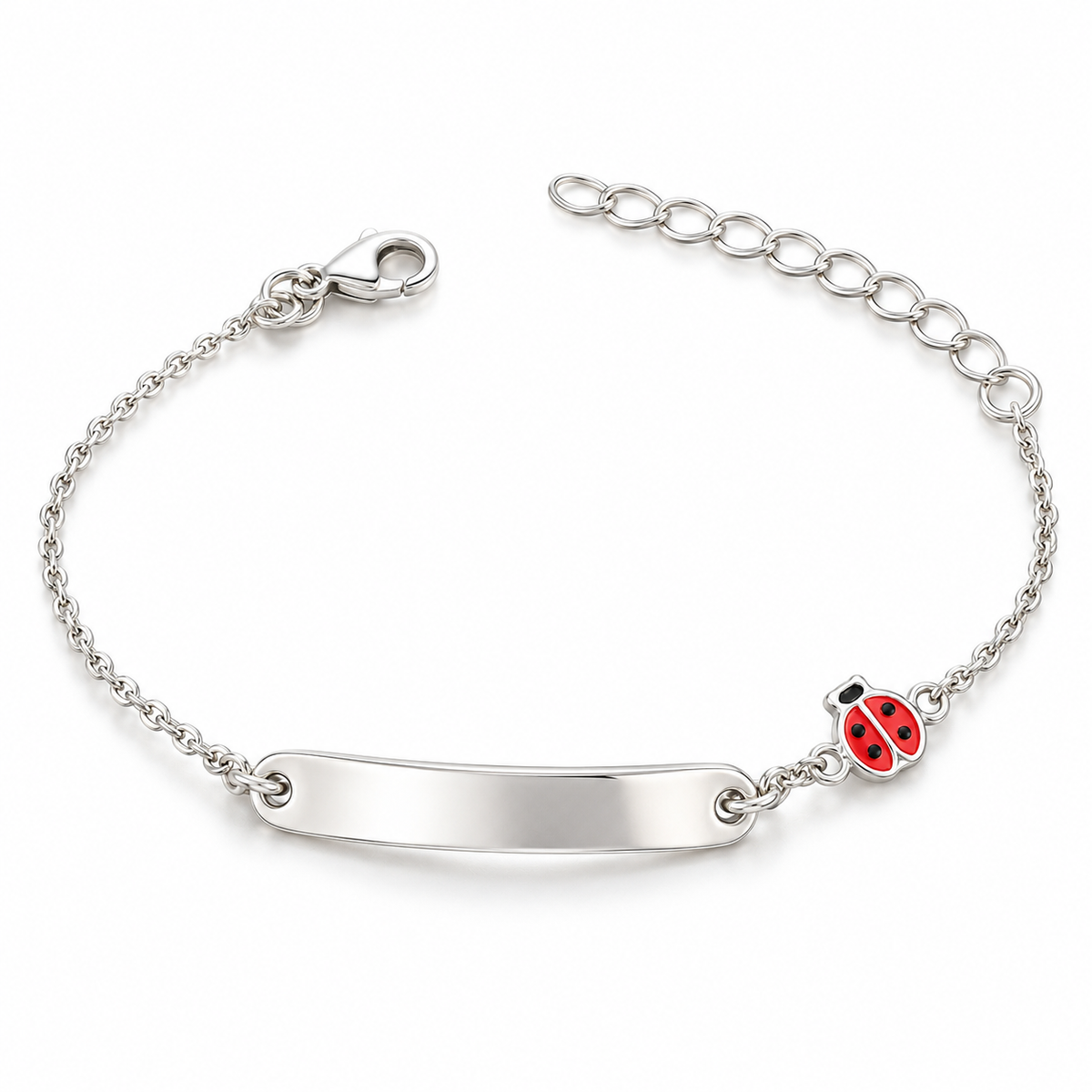Sterling Silver 5"-6" Ladybird Kid`s Id Bracelet BCZ108953