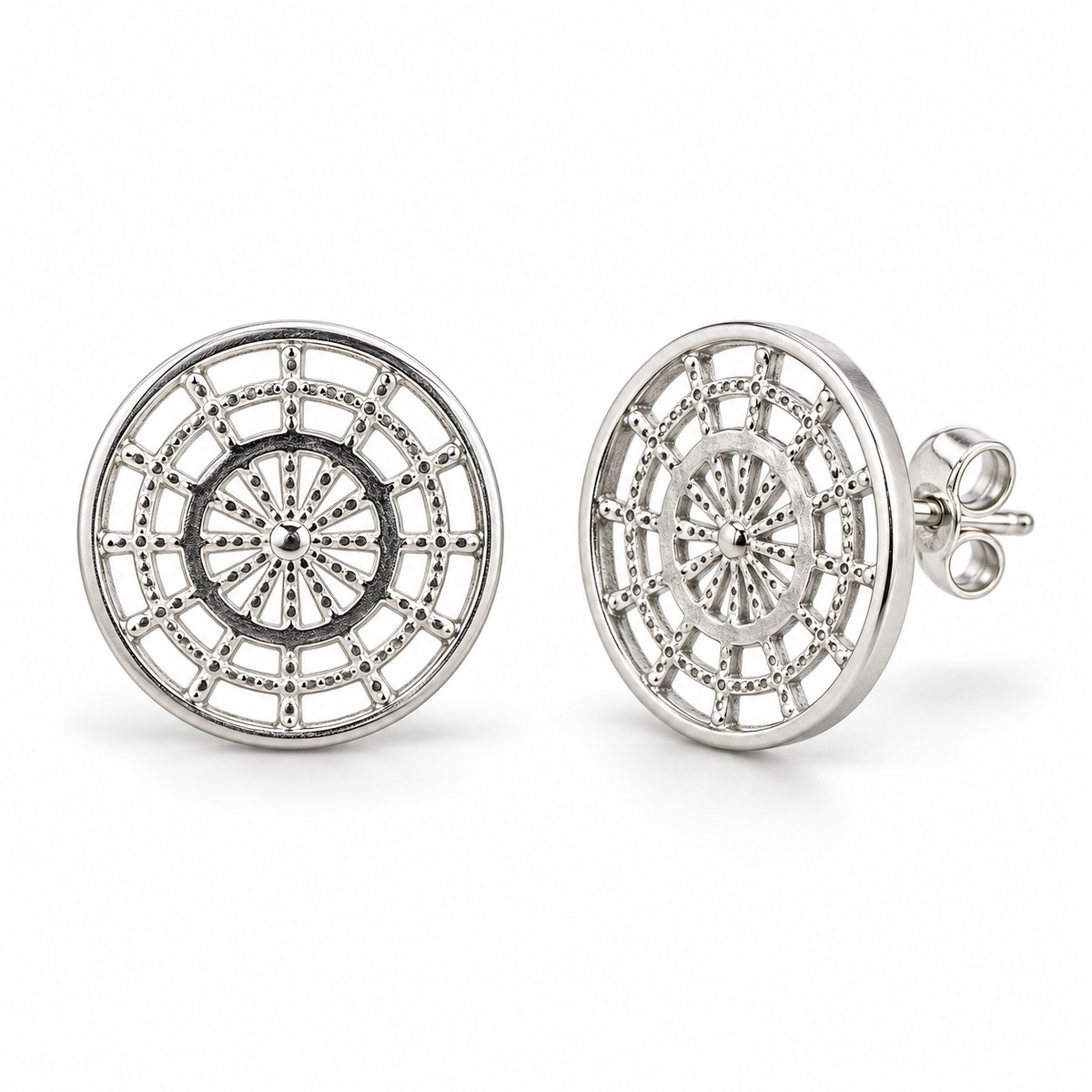 Sterling Silver Knot Stud Earring ECZ186565