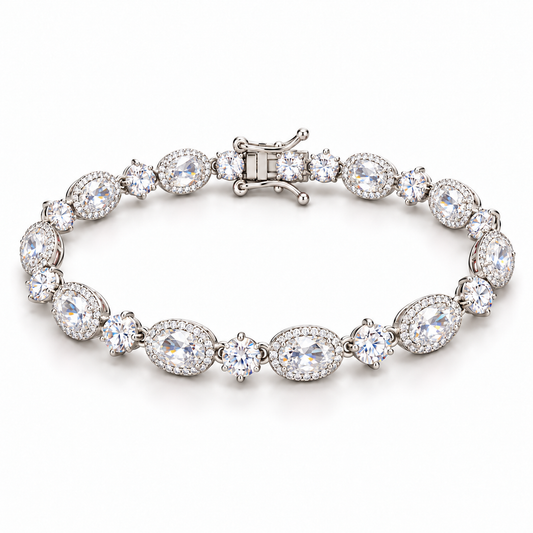 Sterling Silver Cz Tennis Bracelet BRCZ2607172 7.5"
