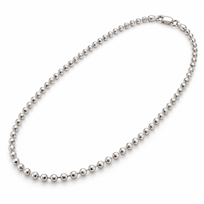 Sterling Silver 18" Diamond Cut Ball Chain Necklace NCZ3006
