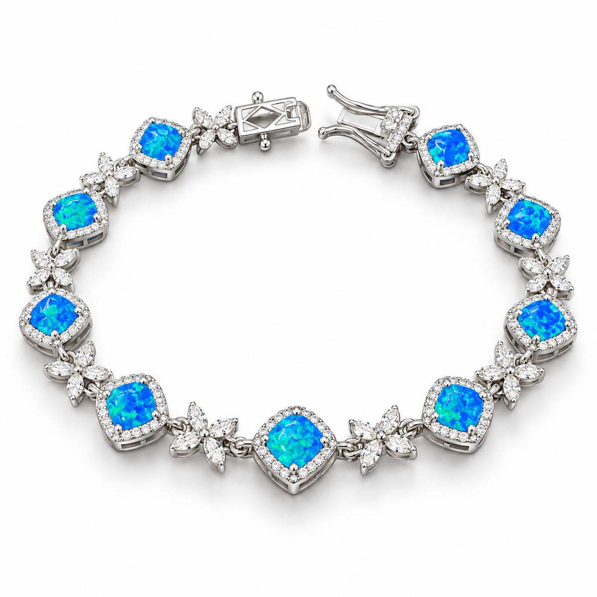 Sterling Silver Bracelet CZ Stone 7.5" BRCZ117