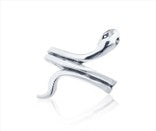 Sterling Silver Plain Ring TQ010010282 showcasing a sleek design with polished finish and unique snake shape.