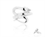 Plain sterling silver snake ring displayed, showcasing its sleek design and shine, perfect for stylish jewelry lovers.