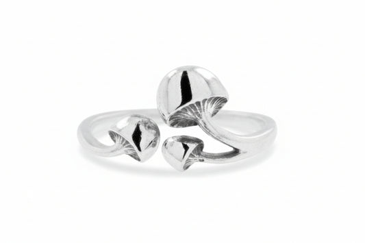 Sterling Silver Plain Ring TQ020010519 featuring a unique mushroom design, ideal for nature lovers.