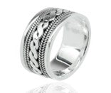 Sterling Silver Braided Pattern Ring TQ020680053, 9mm sterling silver braided ring.