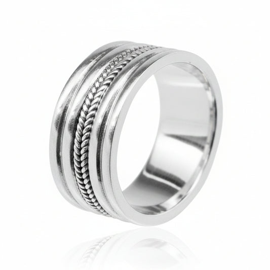 Sterling Silver Plain Pattern Ring TQ020680112