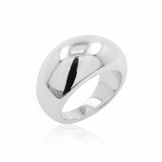 Sterling silver plain ring 13mm with a sleek, polished finish, perfect for daily wear.