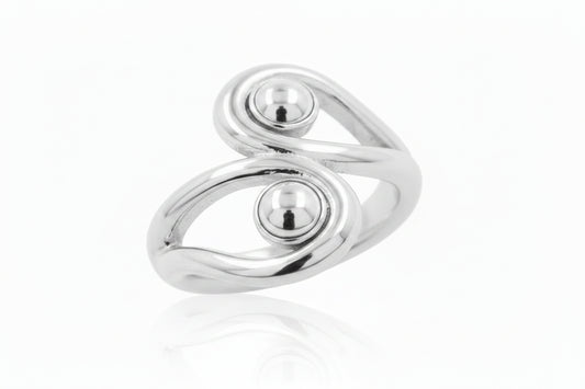 Sterling Silver Plain Ring TQ091140420, 21 MM, unique design with modern twisted style.