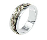 Sterling Silver Triple Color Spinner Ring TQ180900015, 6mm stylish design with multi-colored bands.