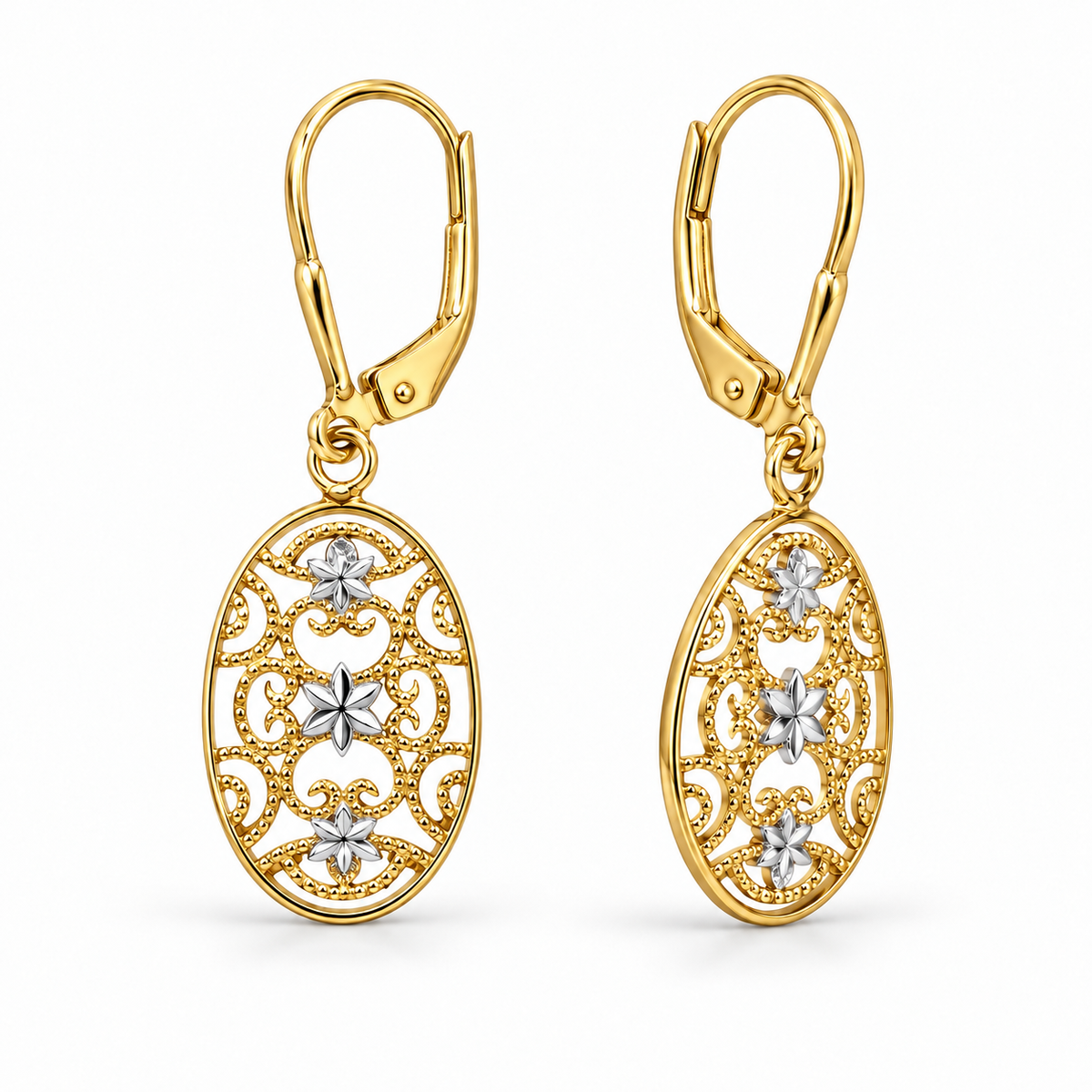 Sterling Silver Filigree Drop Earring ECZ186469