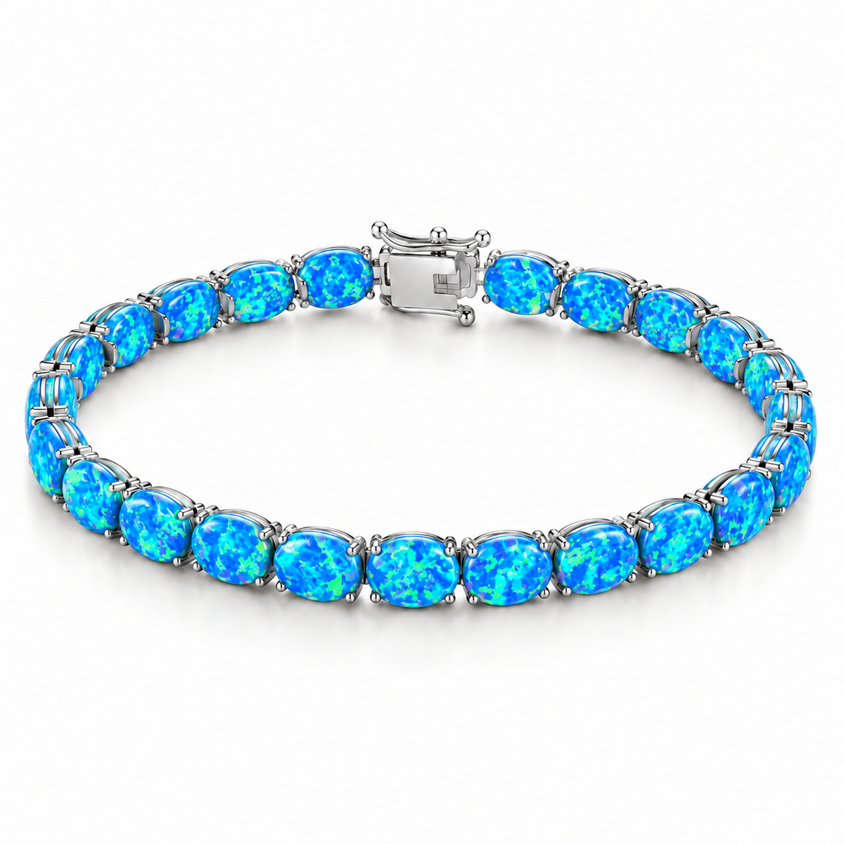 Sterling Silver 7" Tennis Bracelet 7 mm Stone BCZ2412866